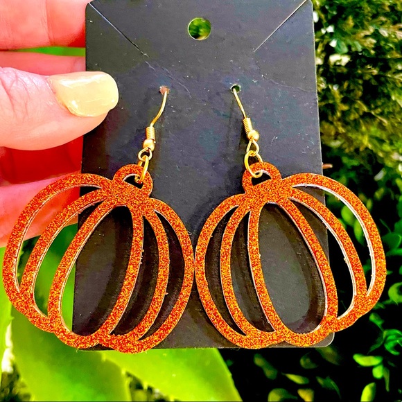 Acrylic Pumpkin Earrings - Picture 4 of 9